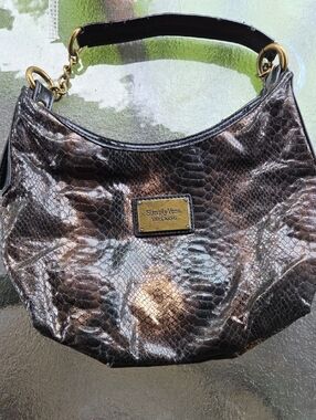 Simply Vera ☆ Vera Wang Metallic Brown Snake-Embossed Hobo Bag ☆ Beautiful